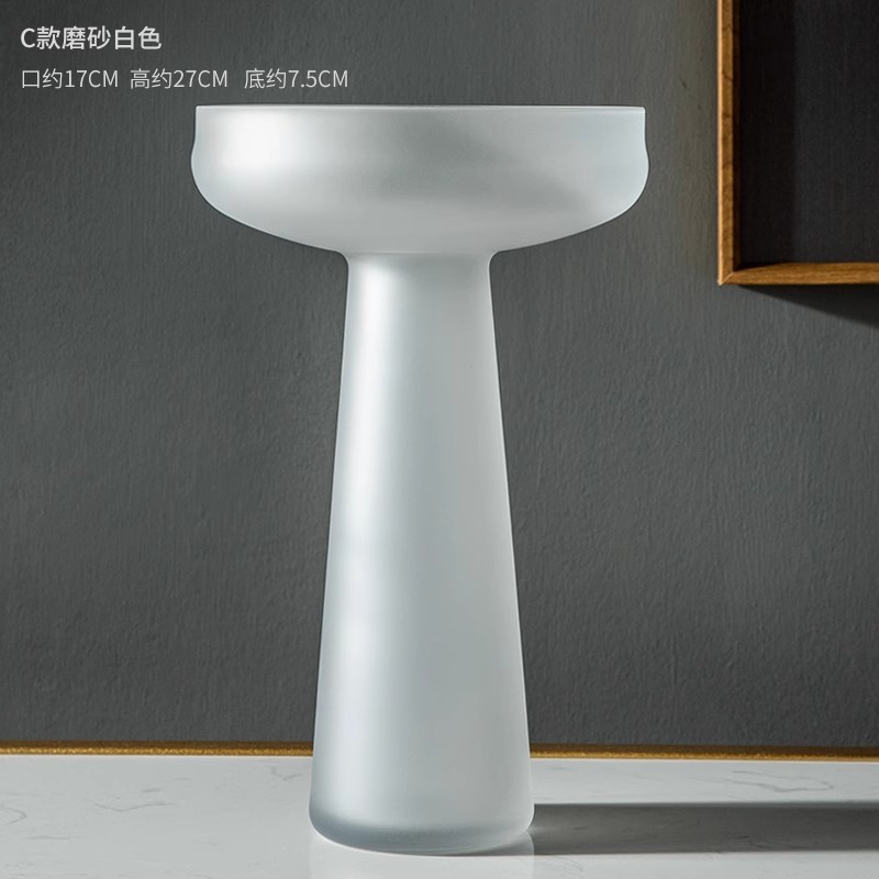 Nordic Light Luxe Home Decor Matglazen Vaas Woonkamer Decoratie Tafel Bloemen Hydrocultuur Vaas Terrarium Decor: Licht Geel