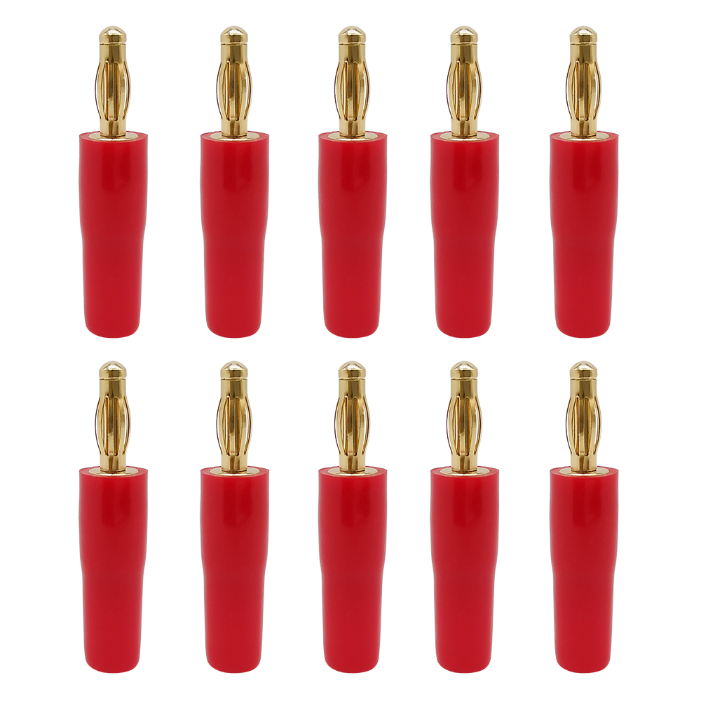 10 stück rot-schwarze 4mm- bananenstecker-lautsprecherkabelverbinder, vergoldet/vernickelt, 4mm bananenstecker (männlich/weiblich): Orange