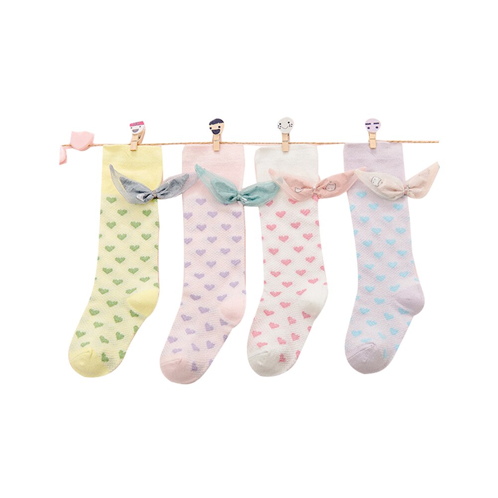 1-4Y calze per neonate 2020 moda estiva carino cotone morbido Mesh Leggings traspiranti cuore scaldamuscoli al ginocchio