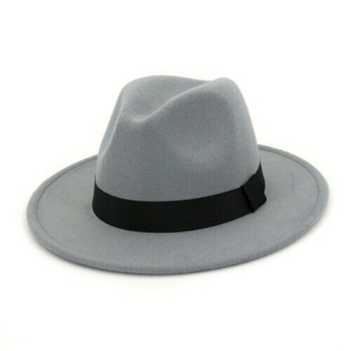 Ademend Effen Kleur Klassieke Zwarte Elastische Fedora Hoed Unisex Wolvilt Jazz Hoeden Mannen Vrouwen Brede Rand Panama Trilby cap: 12