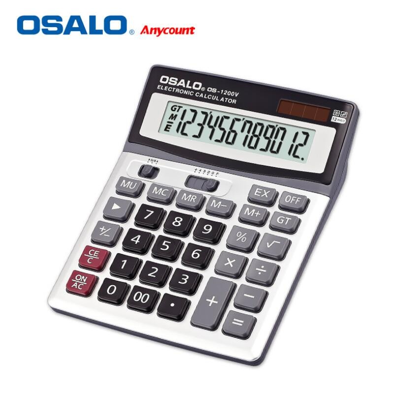 1200V Solar calculator ABS plastic 12-bit display large screen electronic calculators