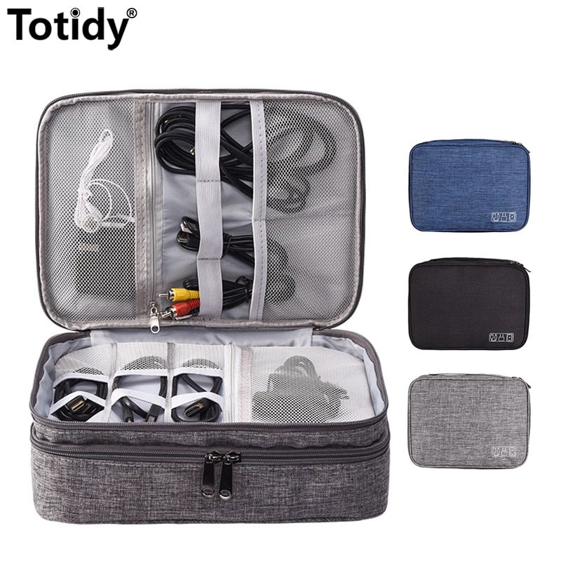 Odporne na wstrząsy elektroniczne akcesoria podróżne torba cyfrowa torebka na słuchawki gadżety etui Power Bank kabel do ładowarki USB Organizer