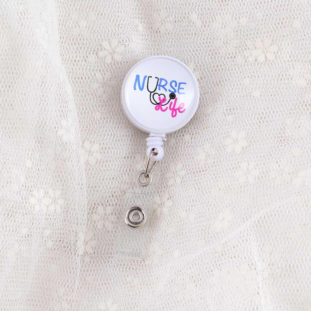 Hospital Cute Cartoon Reel Clip ID Card Retractable Badge Reel Nurse Doctor Badge Holder Name Card Holder