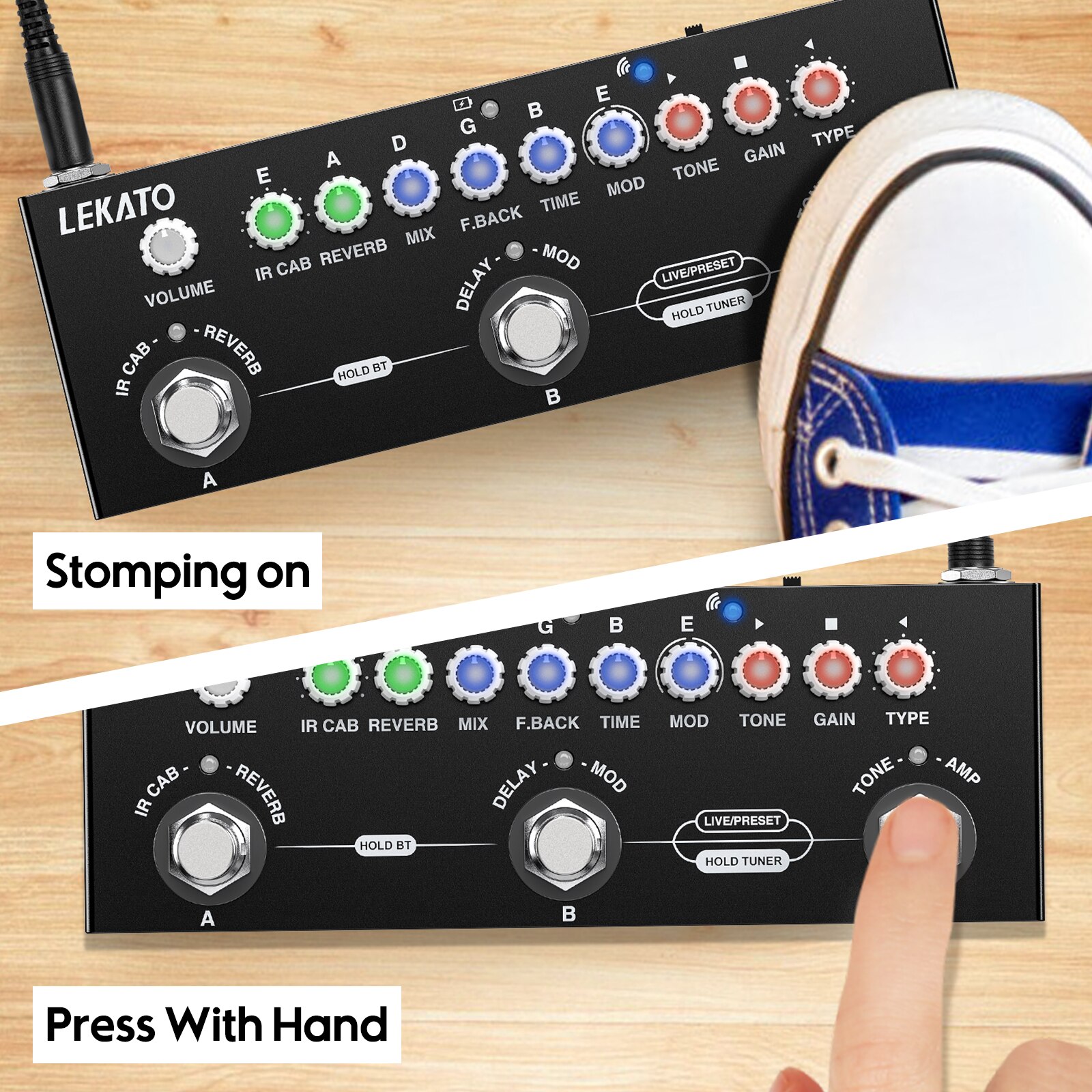 CUBE BABY-Pedal de múltiples efectos retardante, procesador de 8 armarios IR, simulación de Coro, efecto de guitarra, pedalaser, reverberación Vibrato