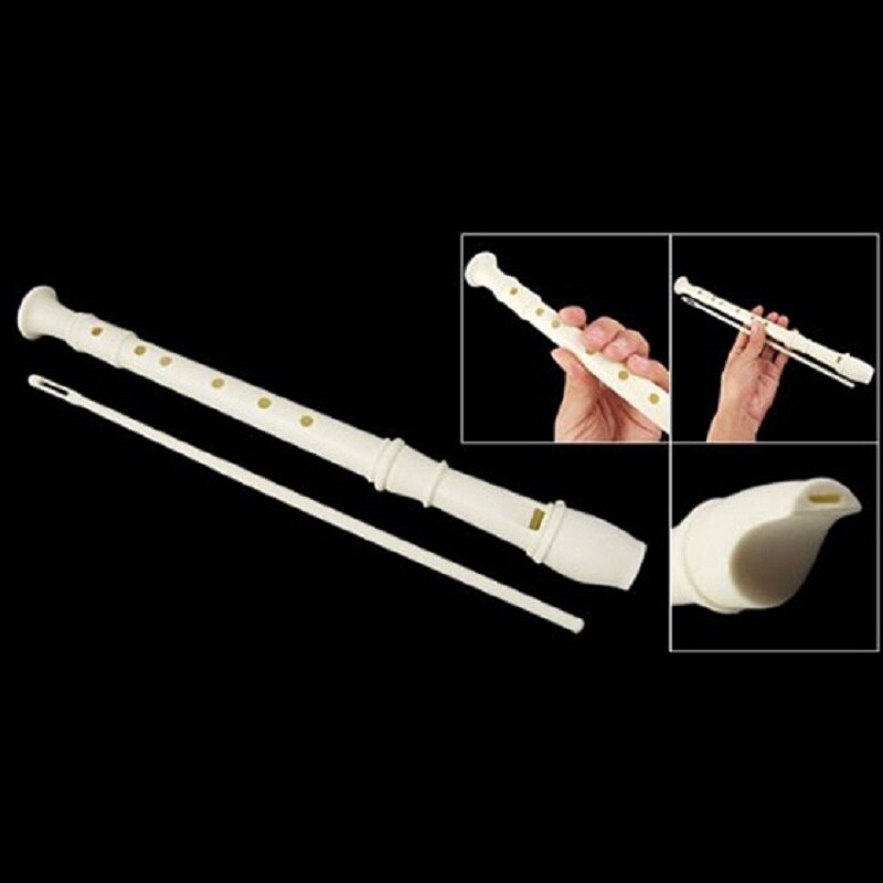 XFDZ Plastic Musical Instrument 6 Holes Flute Flageolet White