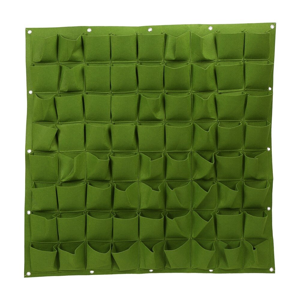 72 Zakken Verticale Muur Tuin Planter Plant Grow Bag Opknoping Planten Zakken Indoor Bloemen Groenten Stof Potten Outdoor: Green 2 Pockets