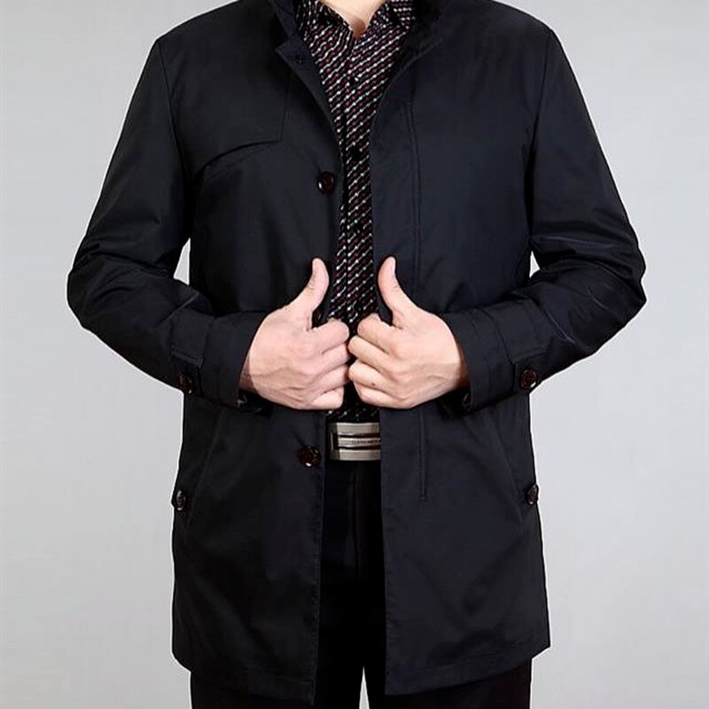 Brand Spring Autumn Men Long Trench Coats Buttons Male Outwear Jackets Windbreaker XXXXL Y866