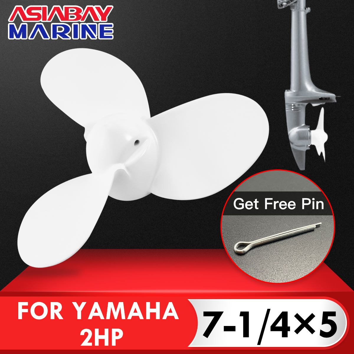 Outboard Propeller For Yamaha 2hp 7-1/4*5 Boat Motor Aluminum Alloy Screw 3 Blade Ship Marine Engine Part