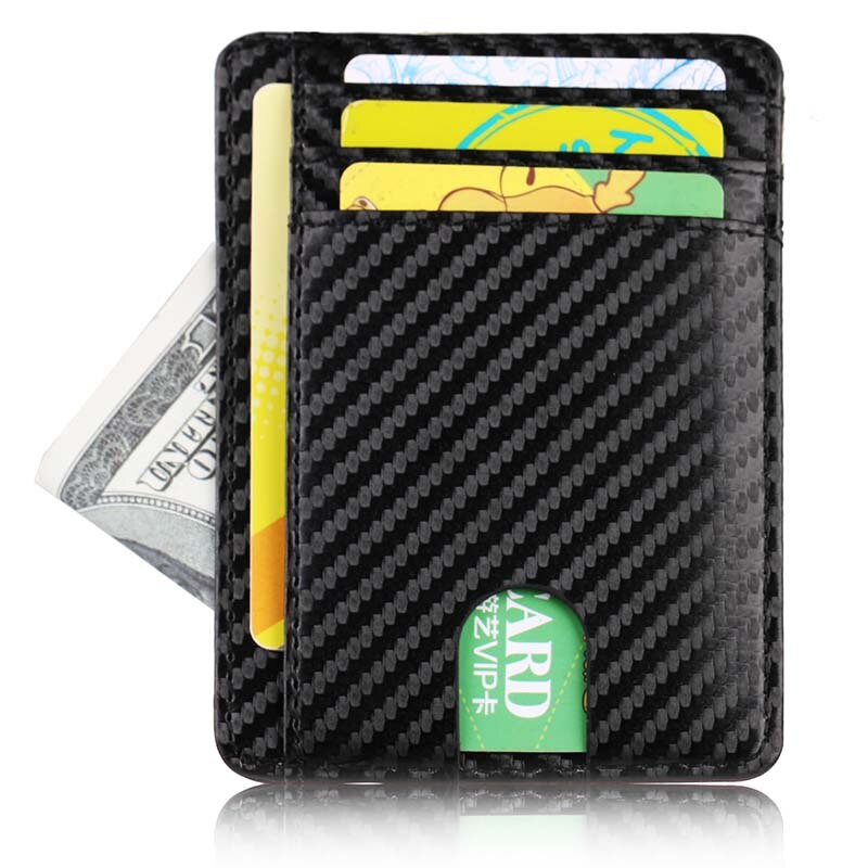 Rfid Men Women Small Bank Travel Leather Business Card Case Slim Lightweight Front Packet Wallet