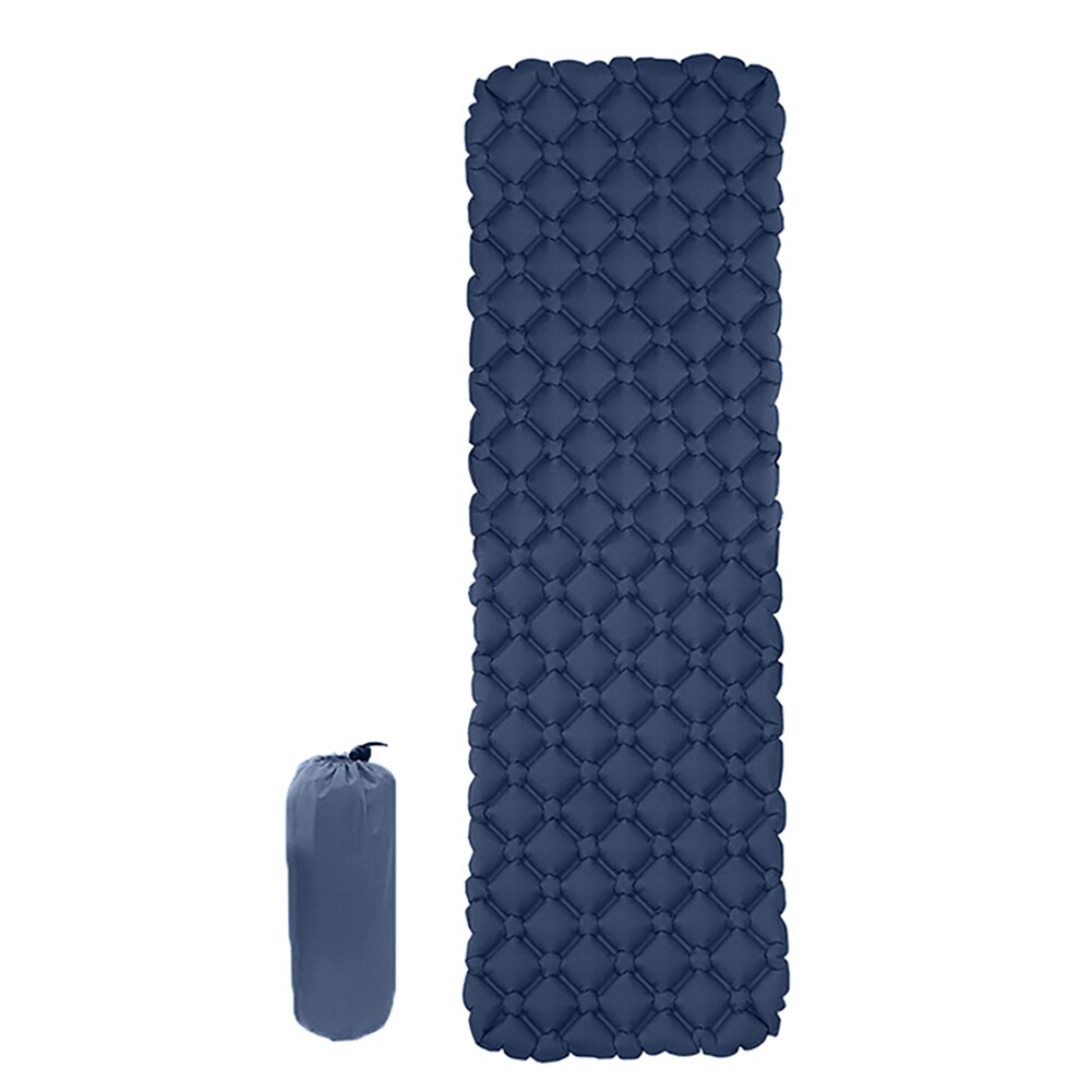 Opblaasbare Waterdichte Outdoor Tent Wandelen Slapen Matras Reizen Vouwen Bed Slapen Pad Draagbare Camping Mat: Dark Blue