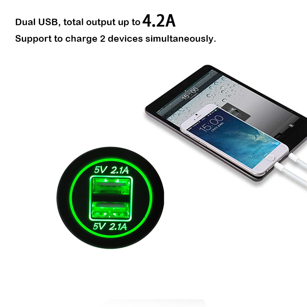 4.2A Auto Ladegerät Universal 2 Port USB Auto Ladegerät für iphone Samsung Xiaomi Auto Leichter Slot Telefon Ladegerät mit Led anzeige