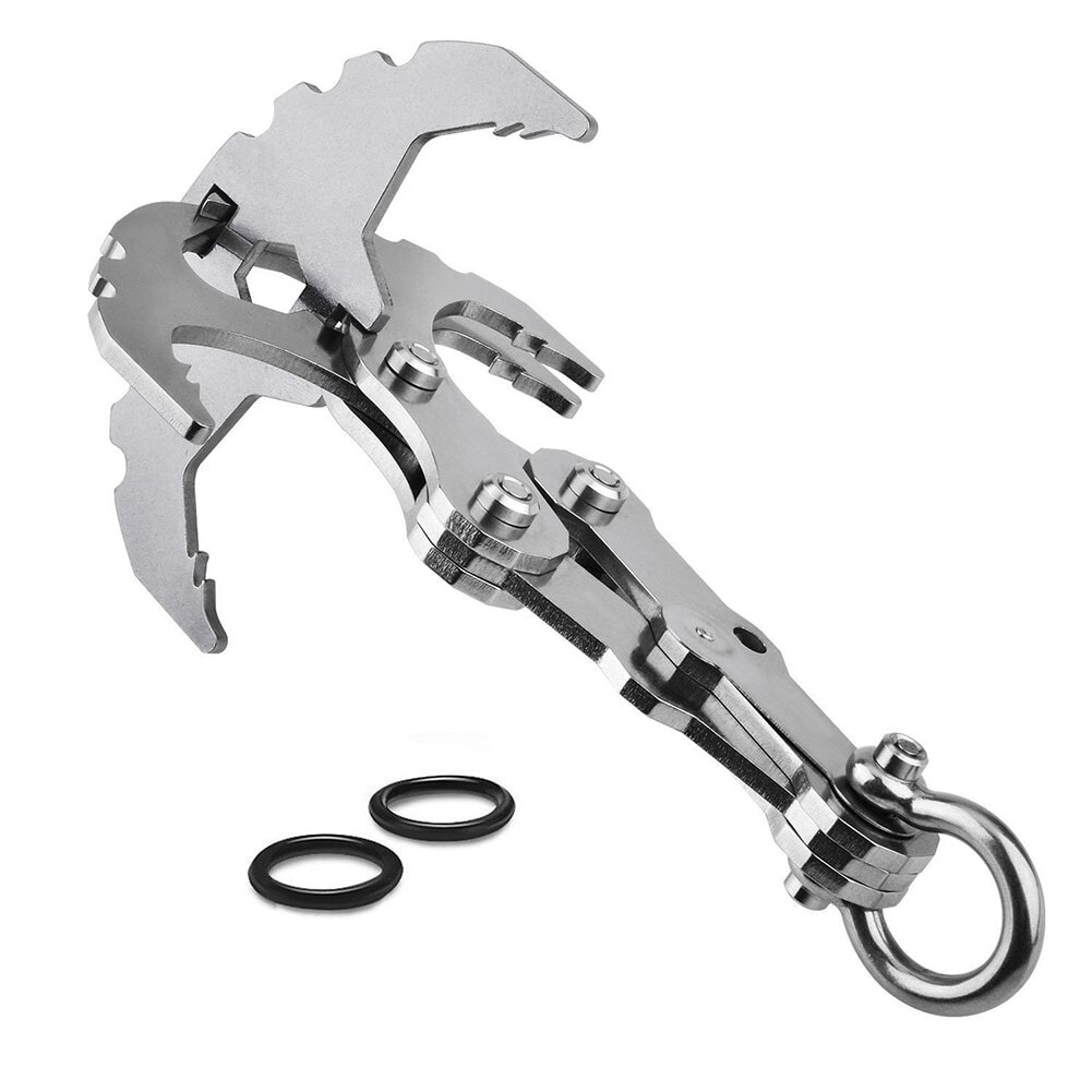 Rock Climbing Outdoor Stainless Steel Portable Grappling Hook Foldable Strong 2-in-1 Harness Gravity Hook Hiking Multifunctional