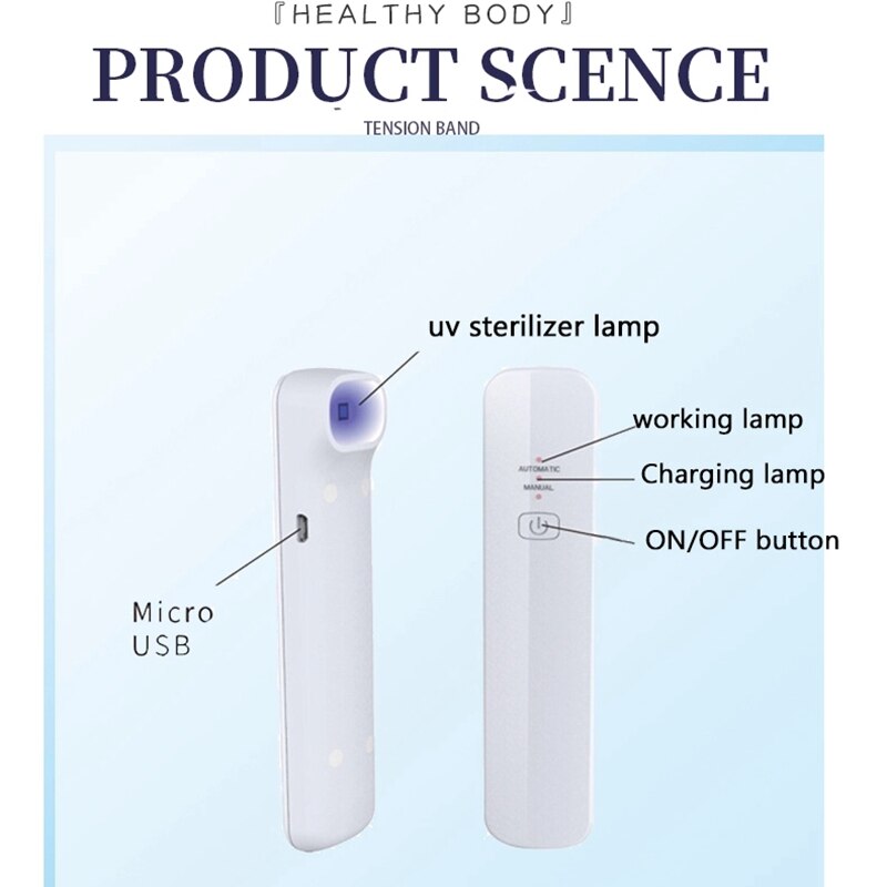 Tragbare Handheld UV-C Licht Entkeimungslampe Wiederaufladbare UV Lampe LED UV Uv Lampen Desinfektion UV Sterilisator Lampen