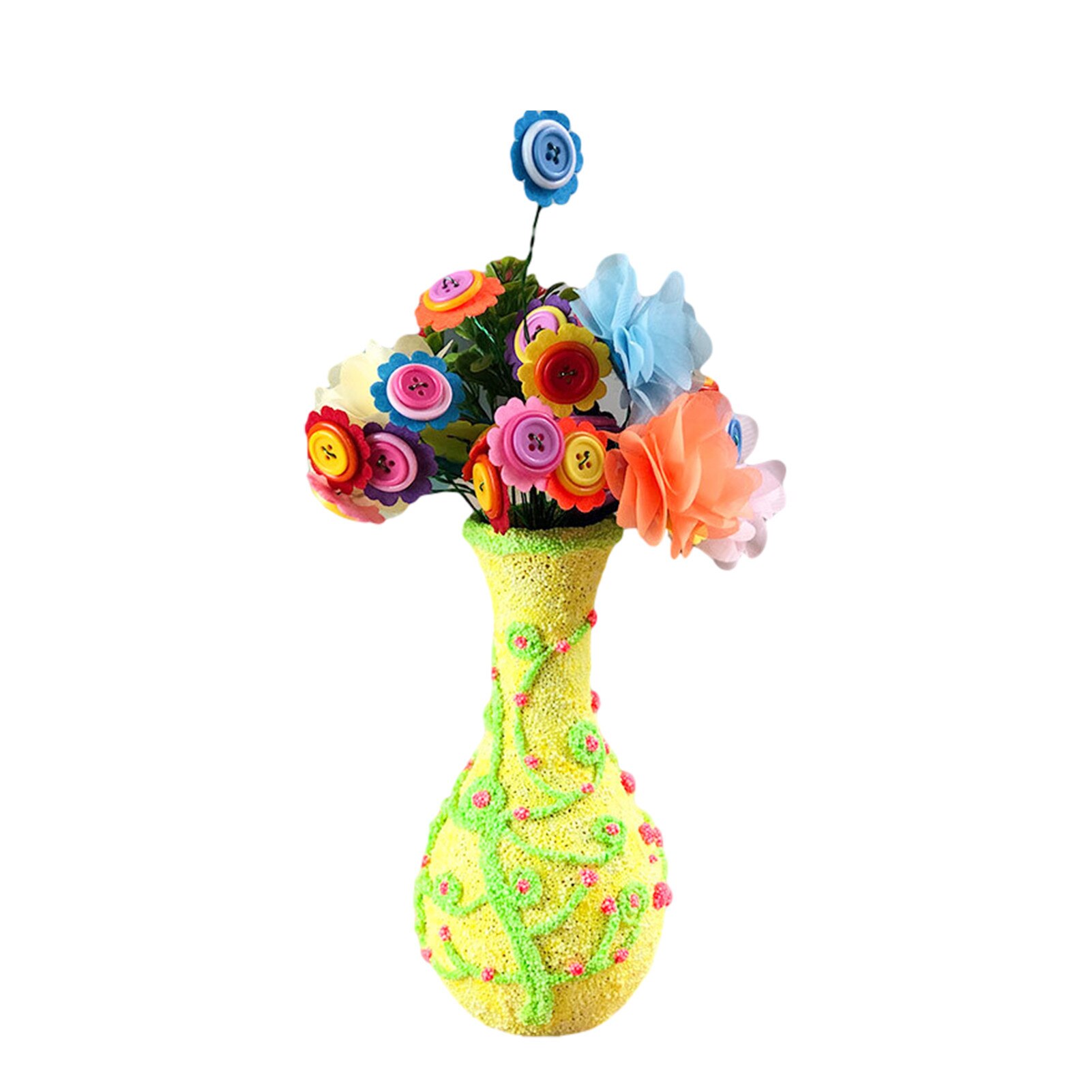 Flower Craft Kit Arts Crafts Funny Make Your Own Flower Vase Toy DIY Mud Pearl Clay Painting Toy Material DIY Vase: B
