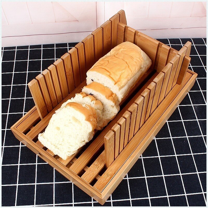 Bamboo Bread chopping board With bottom Easy to cut bread dessert Bread slice board Bread tray Kitchen supplies