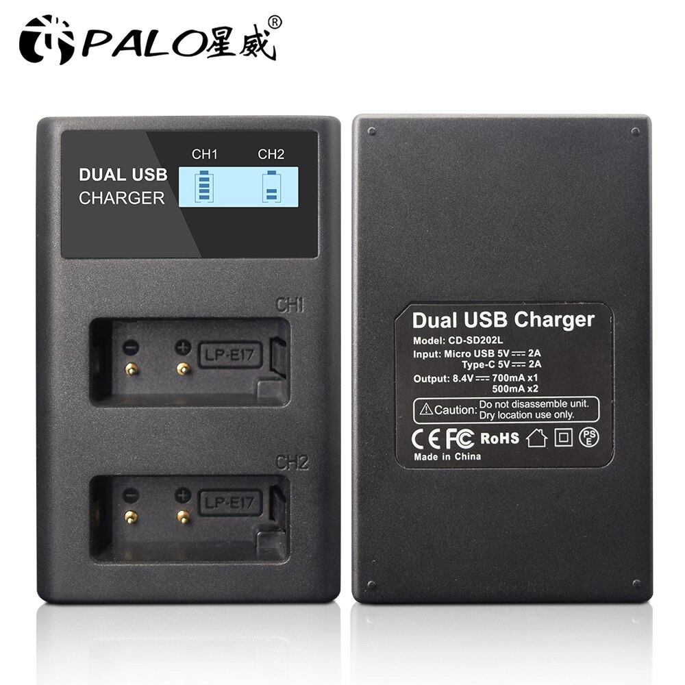 PALO 1-4 pièces LPE17 LP E17 LP-E17 Batterie + usb lpe17 chargeur pour appareil photo Canon EOS 200D M3 M6 750D 760D T6i T6s 800D 8000D Baiser X8i