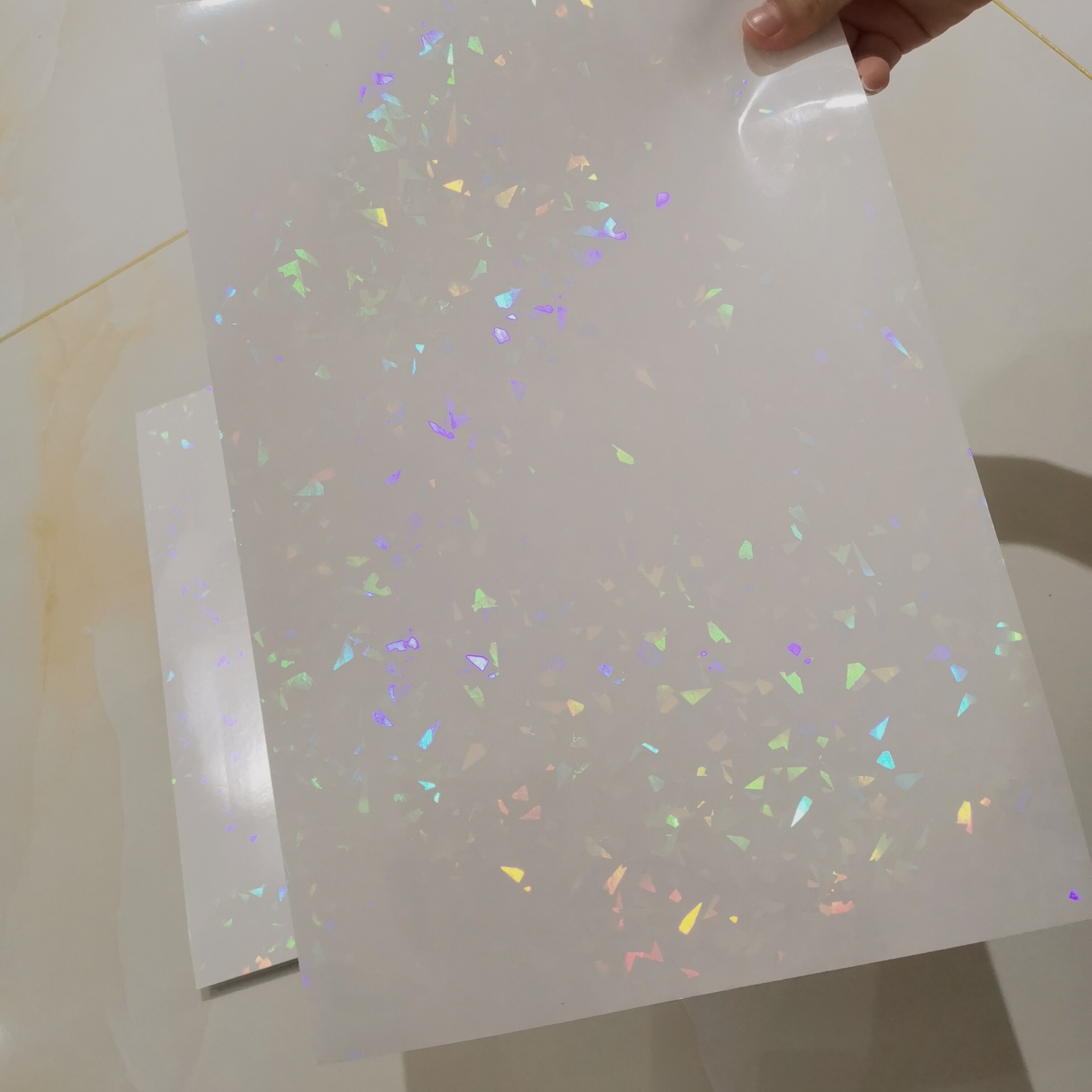 Laminering laminator transafer papir knuste glass stempling på papir plast 50 ark  a4 gjør-det-selv-pakke fargekort