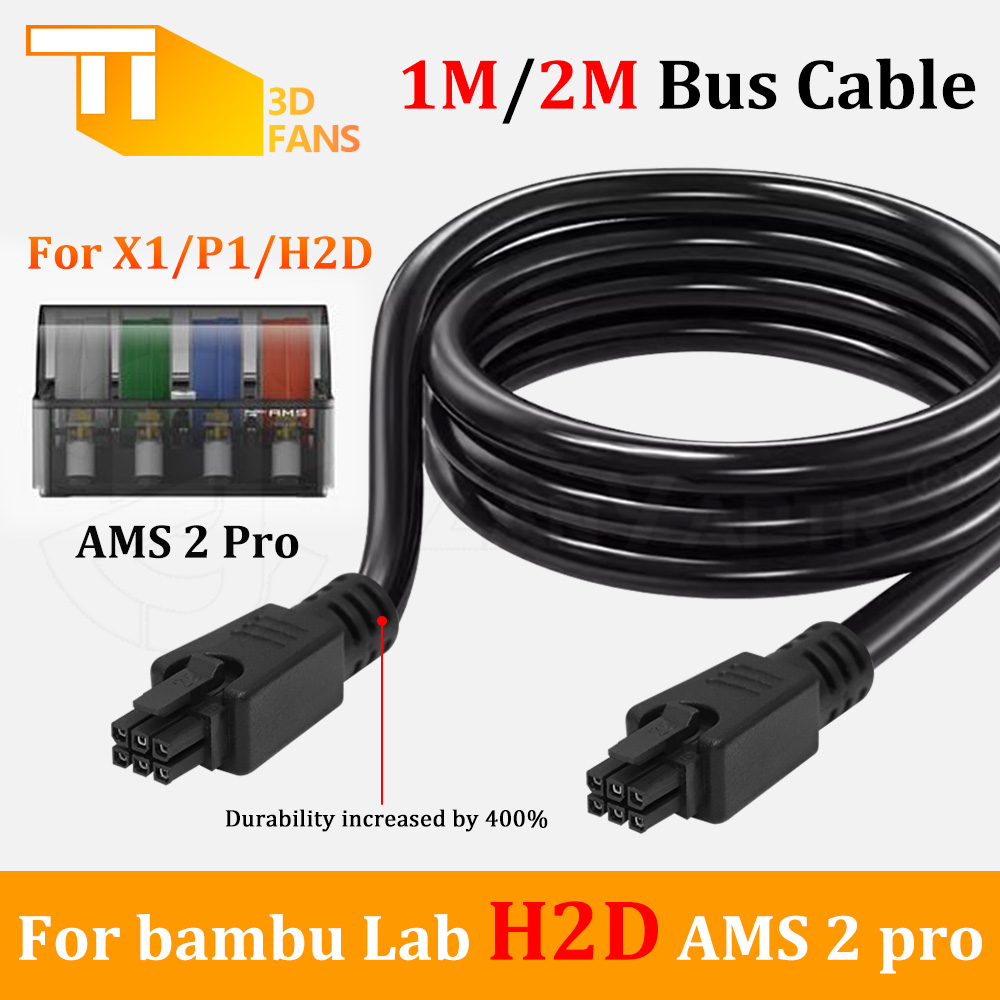 Ams/ams 2 pro för bambu lab  x1/p1/h2d- serien 6- -polig busskabel 1m/2m förlängningskabel för 3d skrivare