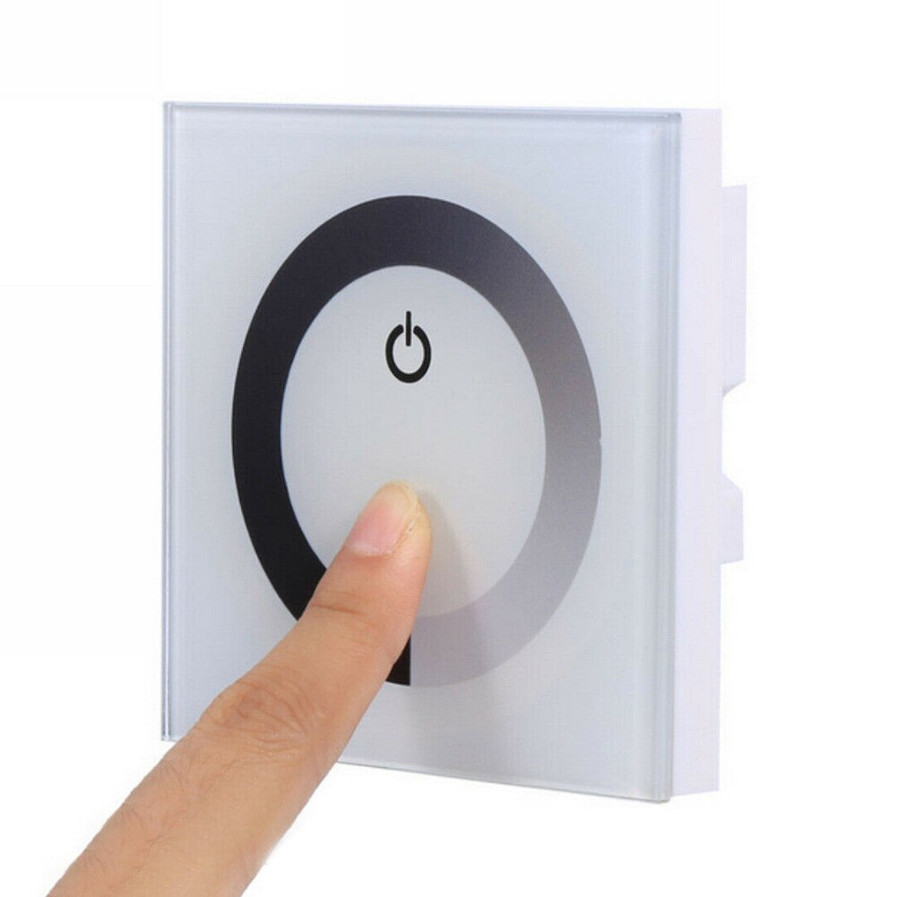 Dc 12v-24v controle de vidro sensível fácil instalar ajustável prático manual universal painel de toque dimmer montado na parede do diodo emissor de luz