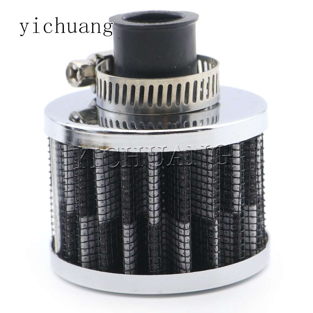 Motorfiets Mini 12mm Universele Filter Voor Koude Lucht High Flow Carterontluchting Auto Accessoires Inlaatluchtfilters: Black