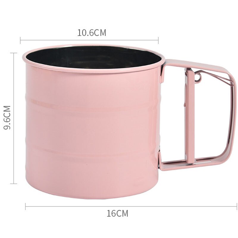 Tamiz de harina de acero inoxidable, cuchillo de malla semiautomático, agitador de azúcar en polvo, utensilios para hornear, herramienta de pastelería para hornear, Gadget de cocina