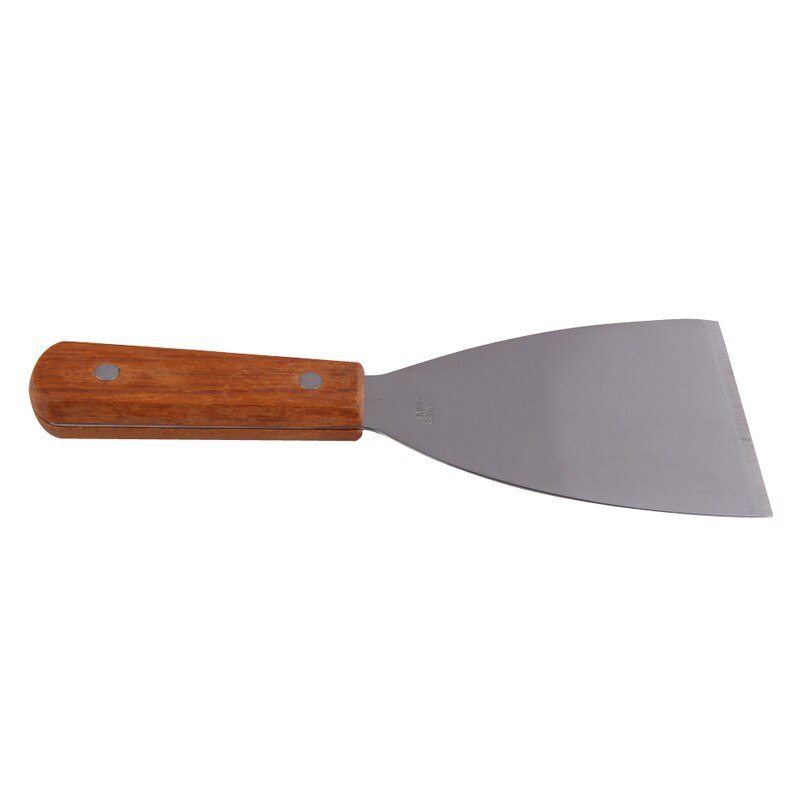 Grill sqatulas rustfrit stål pandekage turner spatel scoop med træhåndtag bordservice