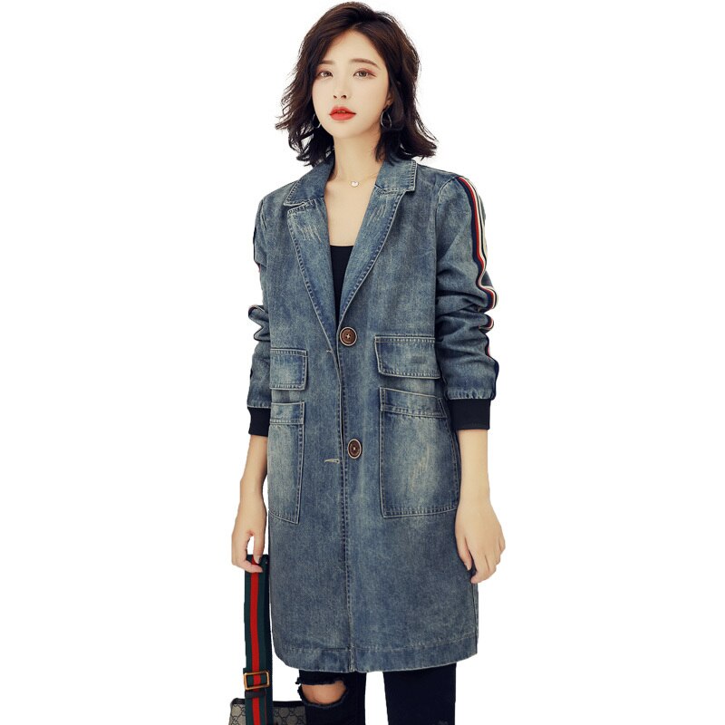 Chaqueta vaquera lavada para Mujer, abrigo – Grandado