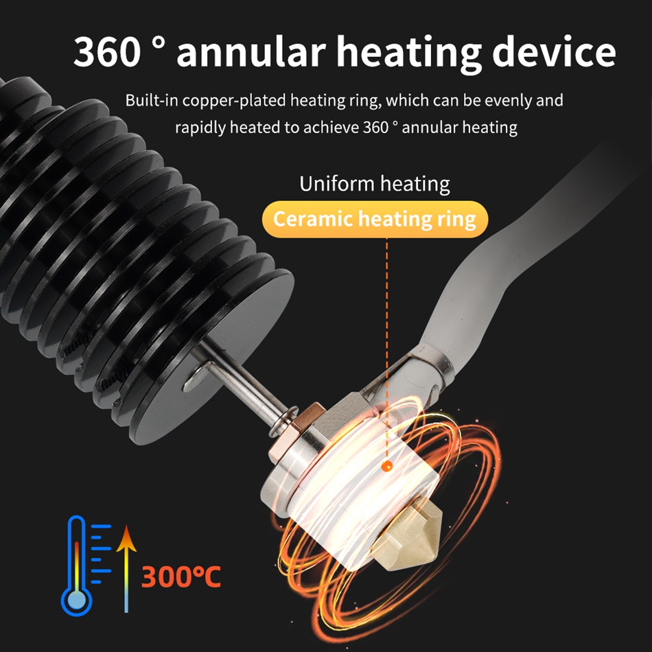 E3D V6 Hotend 24V 50W tête d'impression à noyau chauffant en céramique pour extrudeuse Voron 2.4 Prusa DDB Ender 3 CR10 MK3S imprimante 3D j-head