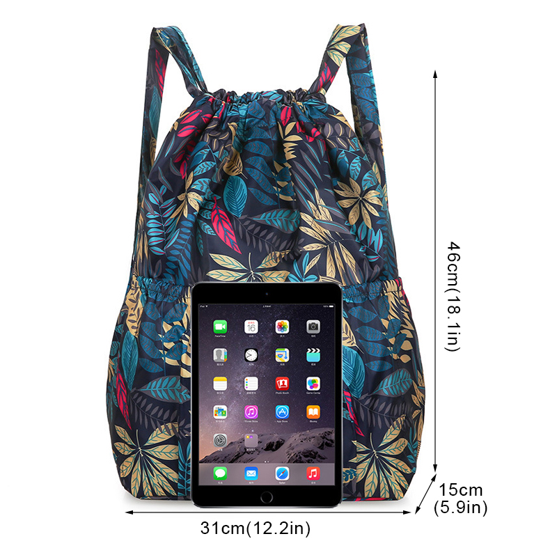 Lightweight Large Capacity Backpack Women Drawstring Strap Pocket Large Capacity Drawstring Travel Bag Fitness Sports Bag