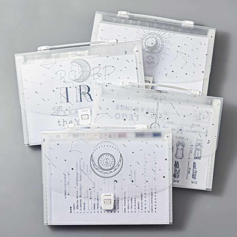 A4 Multi Layer High Capacity File Folder Transparent Portable Folder Organizer Storage Bag Catalog Simple Archive Folder