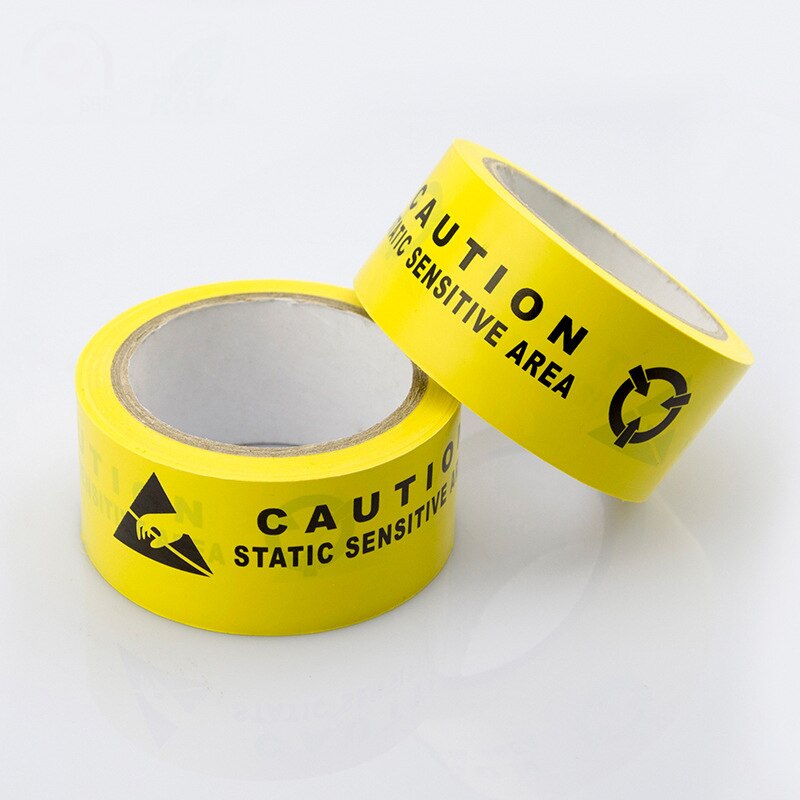 1 roll Adhesive ESD Caution Tape Chinese and English Print ESD Area Warning Tape for Cleanroom Floor Workshop Lab
