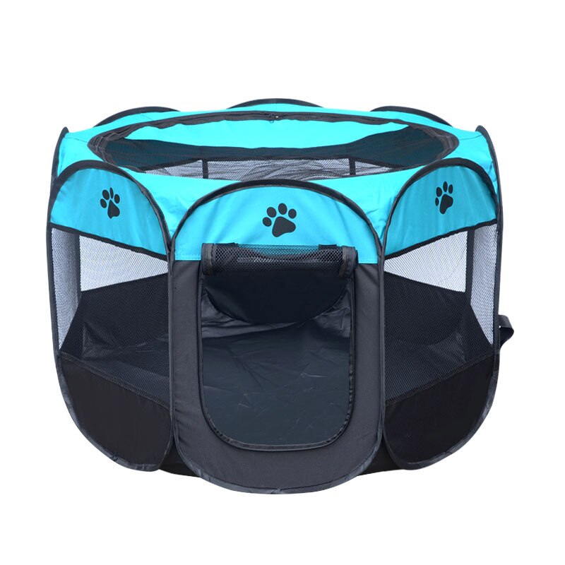 Chenils d'extérieur portables, clôtures, tentes pour animaux de compagnie, maisons pour petits et grands chiens, parc pliable, cage intérieure pour chiots, cage pour chien: Bleu / 73 x 73 x43cm