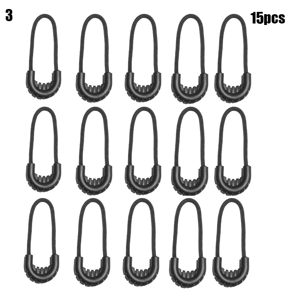 Clothing Bags Clip Buckle Suitcase Tent Backpack Ends Lock Zips Cord Rope Pullers Zip Puller Replacement Zipper Pull: -15pcs style 3