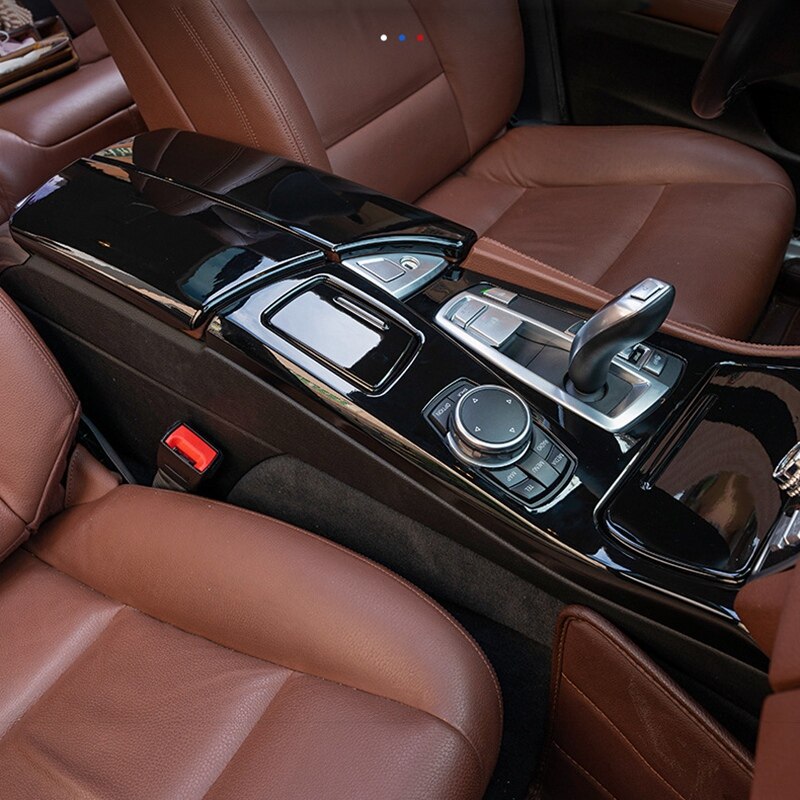 Czarny błyszczący środek samochodu podłokietnik osłona panelu ramka dla-BMW serii 5 F10 F18 520 525 523 528Li 2011-2017 samochodów stylizacji