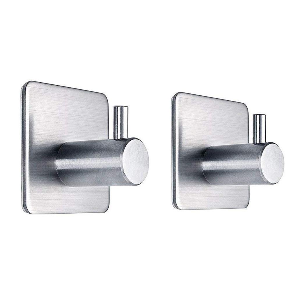 2Pc Rvs Lijm Haken Muur Haak Antislip Zware Muur Haken Hanger Waterdicht Stok Op Haken keuken Accessoires