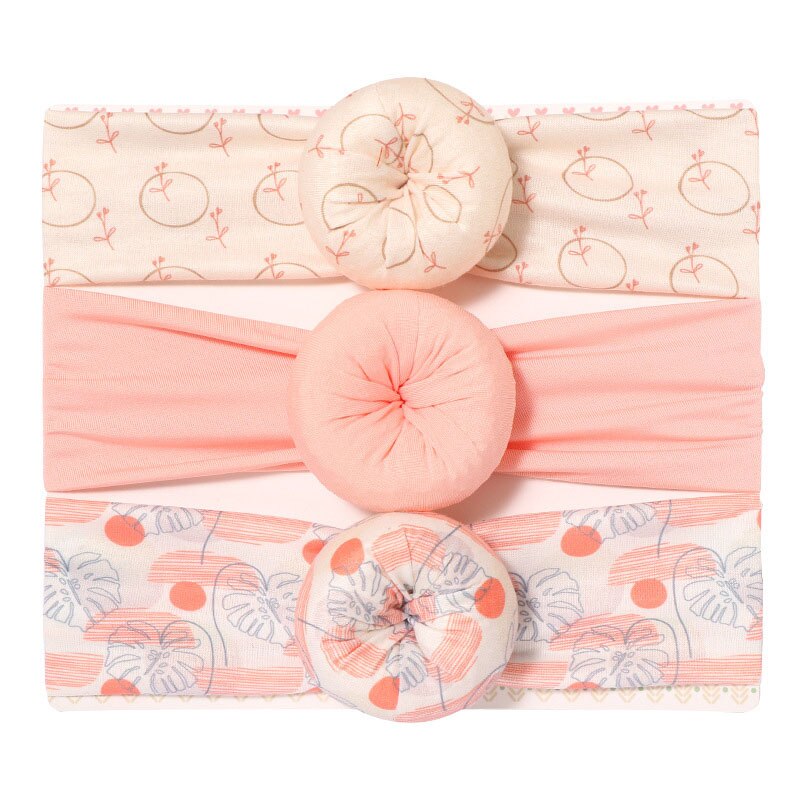 3 unids/set bebé diadema arcos nudo diademas para recién nacidos para chicas con flores y puntos impreso niños turbante bebé accesorios para el pelo: 1