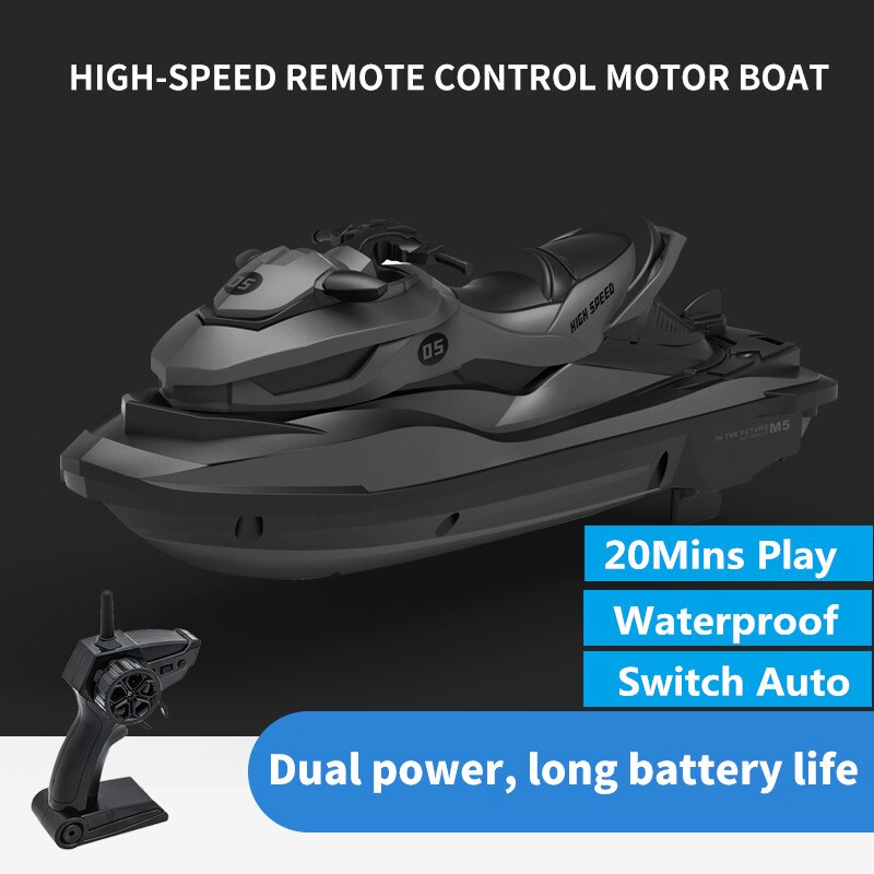 2.4g høyhastighets motorbåt 20 minutter dual power fjernkontroll rc speedbåt sommer vann lek rc båt leke vanntett motor leketøy