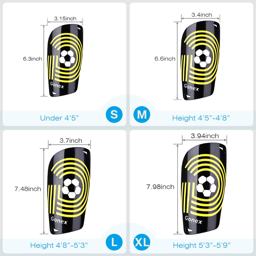Gonex Soccer Shin Guards with Slip Pad Sleeves Canilleras for Football Games, EVA Cushion Protection Reduce Injuries 1 Pair