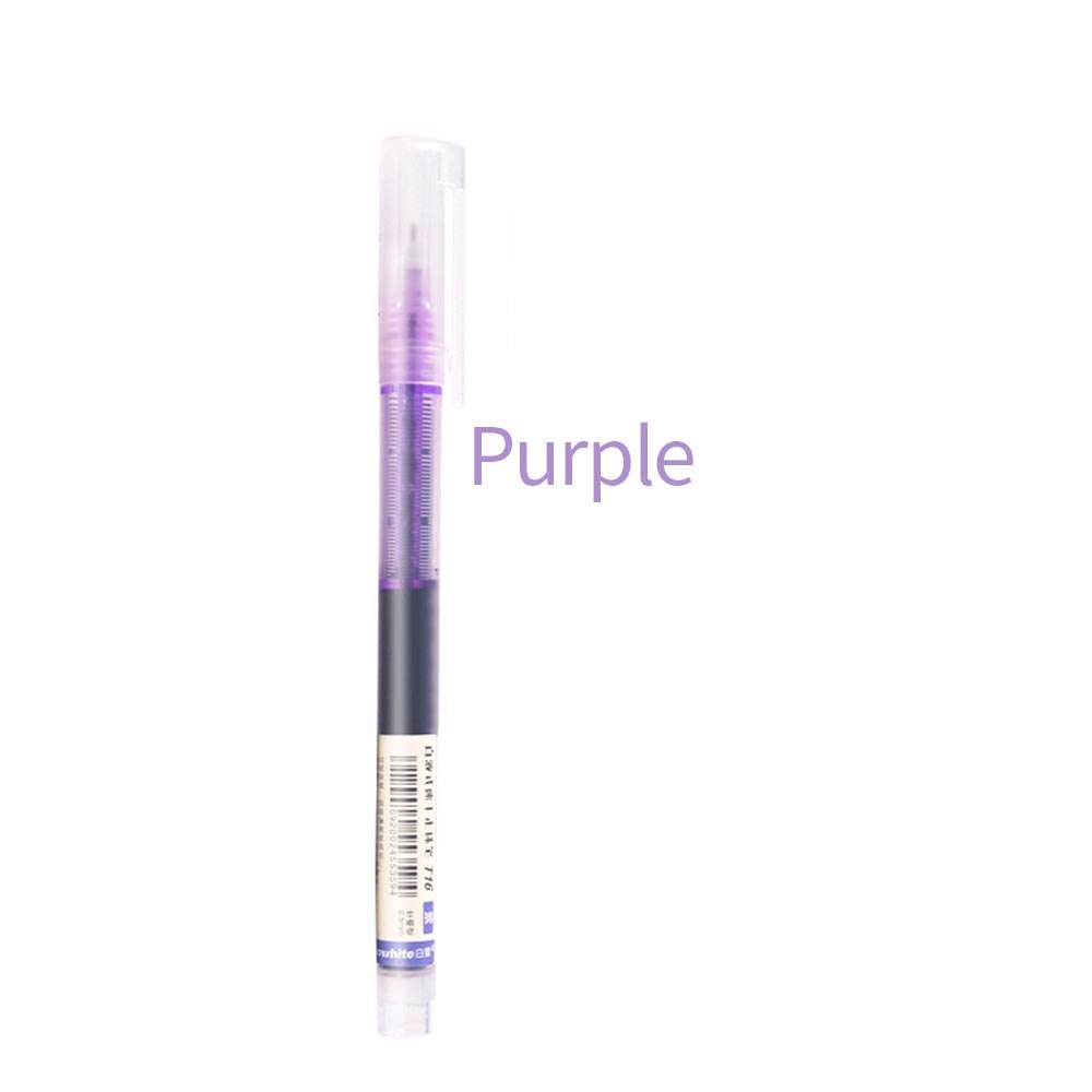 1 Pc Simple Style Straight Liquid Rollerball Pen 0.5mm Gel Pen Fluent 7 Color Writing Pilot High-grade Office Writing Stationery: purple