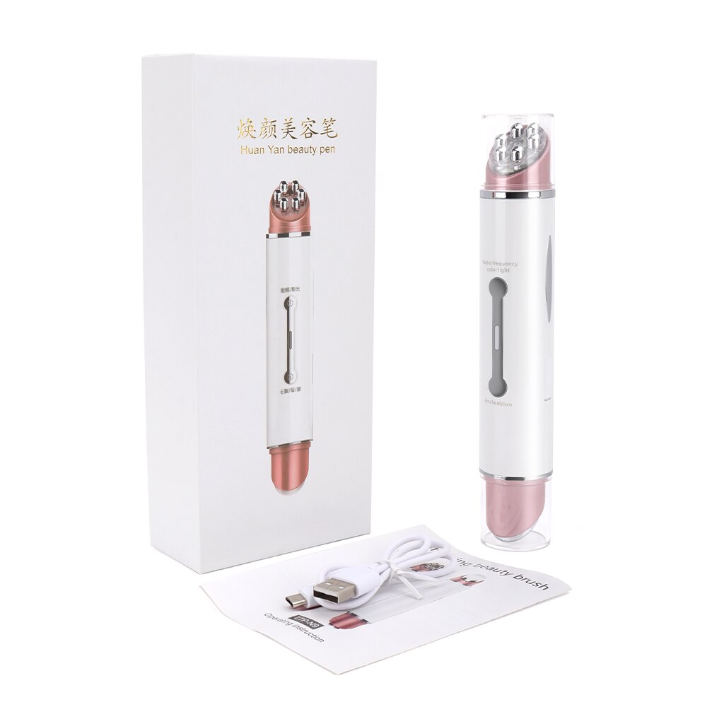 Masajeador de ojos LED con luz roja, dispositivo de belleza para estiramiento de ojos y cara de fotones, EMS RF, eliminación de ojeras y arrugas, máquina de masaje de vibración: Default Title