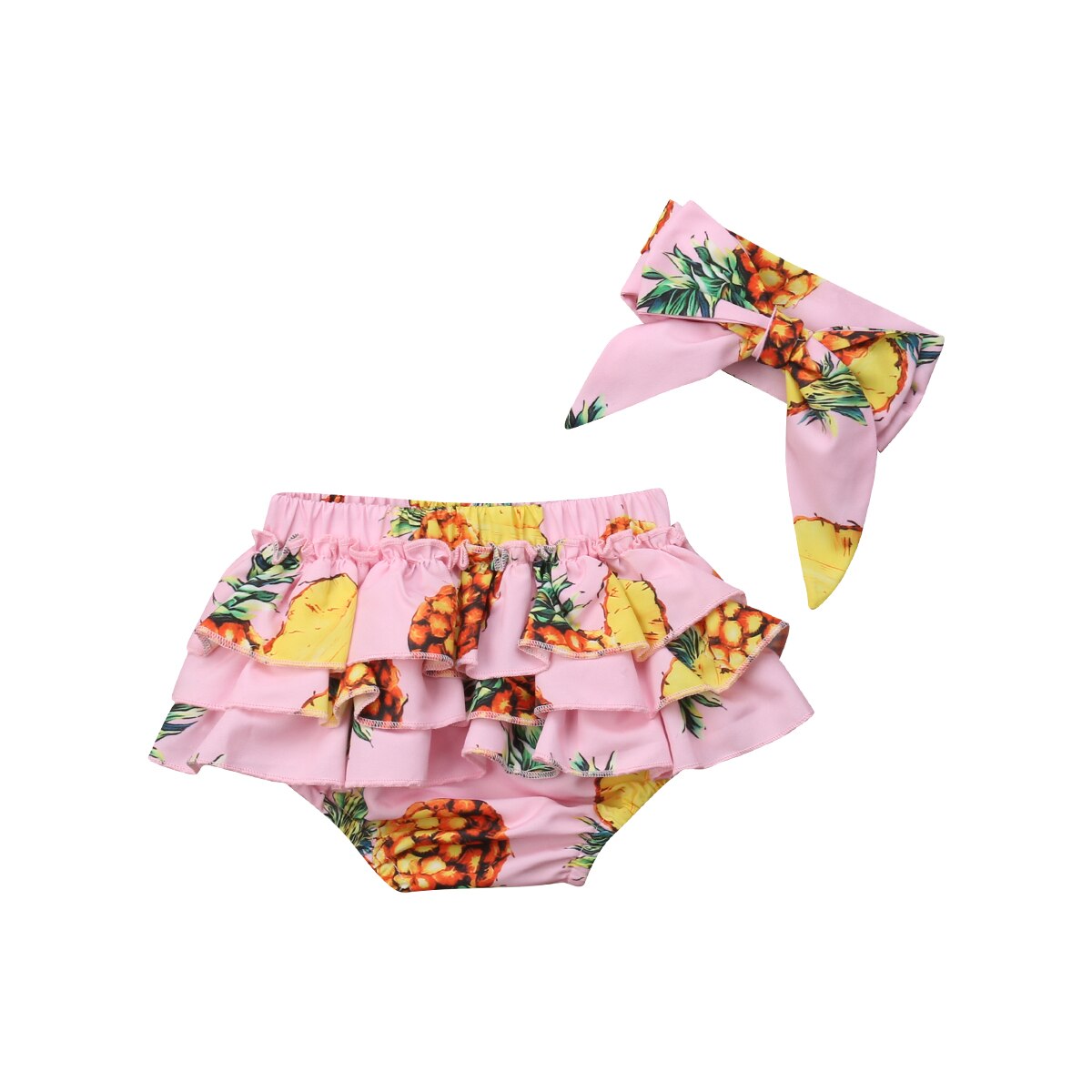Nyfødt baby pige blomster korte trusser pandebånd outfit tøj sæt: 2 / 24m