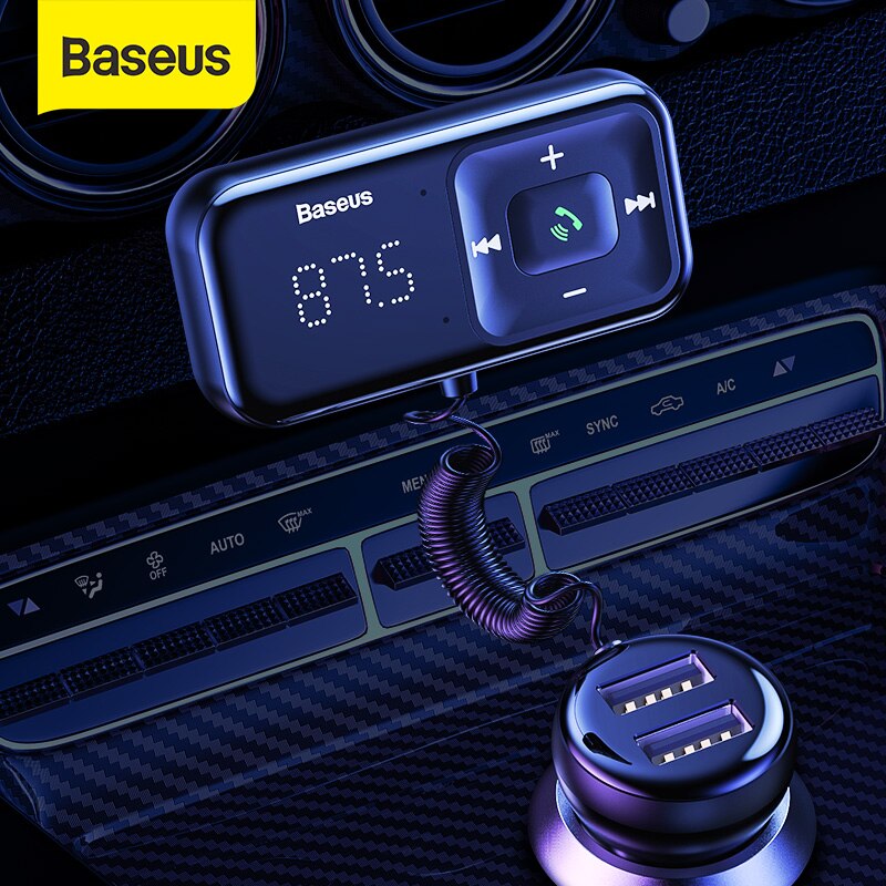 Baseus Auto Bluetooth FM Transmitter Drahtlose MP3 Player Empfänger Dual USB Auto Ladegerät Zigarette Leichter Für iPhone Samsung