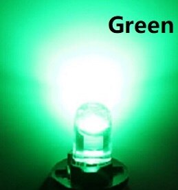 Ampoule LED pour intérieur de voiture T10 W5W 194 12V DC12V, 2/10 pièces, lumière blanche, jaune, rouge, glace, bleu, vert, rose, pour Parking latéral: Green / 10piece