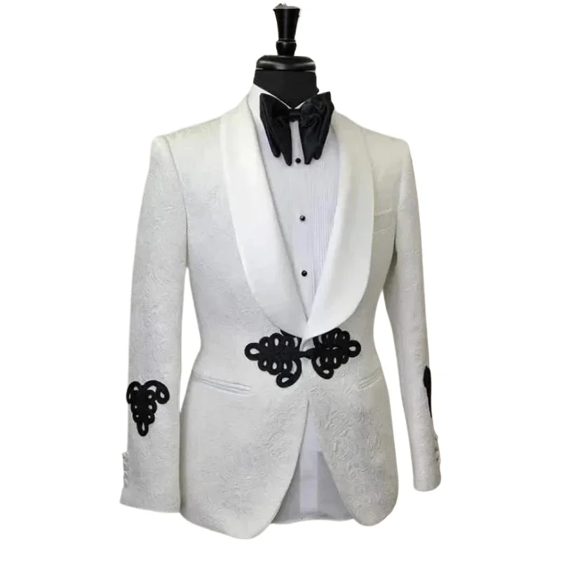 Chaqueta de traje Floral para hombre con botones mandarín, 1 unidad, chaqueta de boda a la , chal ajustado con solapa, chaqueta de traje de estilo africano para hombre: 4XL
