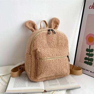 Urso mochilas portáteis crianças viagem compras mochilas femininas bonito urso em forma de ombro mochila: Vermelho