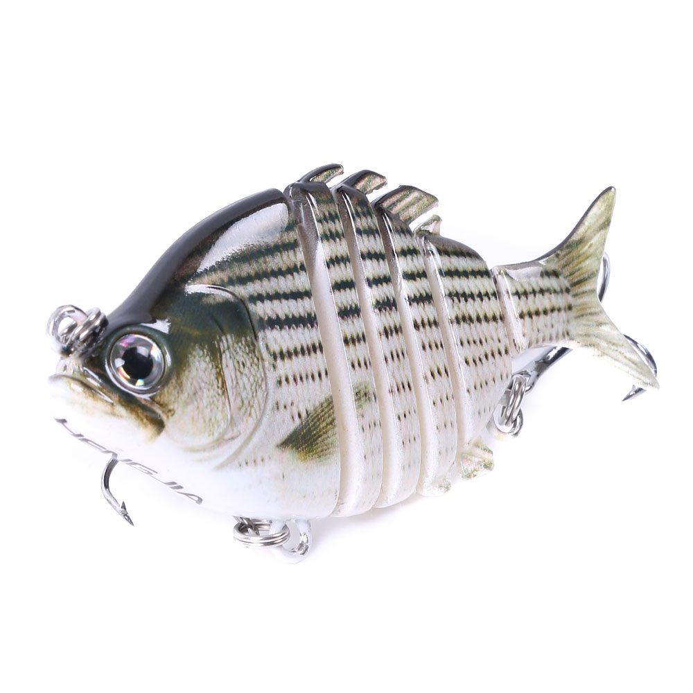Swimbait Fishing Lures Lifelike Tilapia shape 6.35cm-9.3g Hard Bait 63mm 9.3g Lure With Treble Hook Multi Jointed Lures For Bass: beige