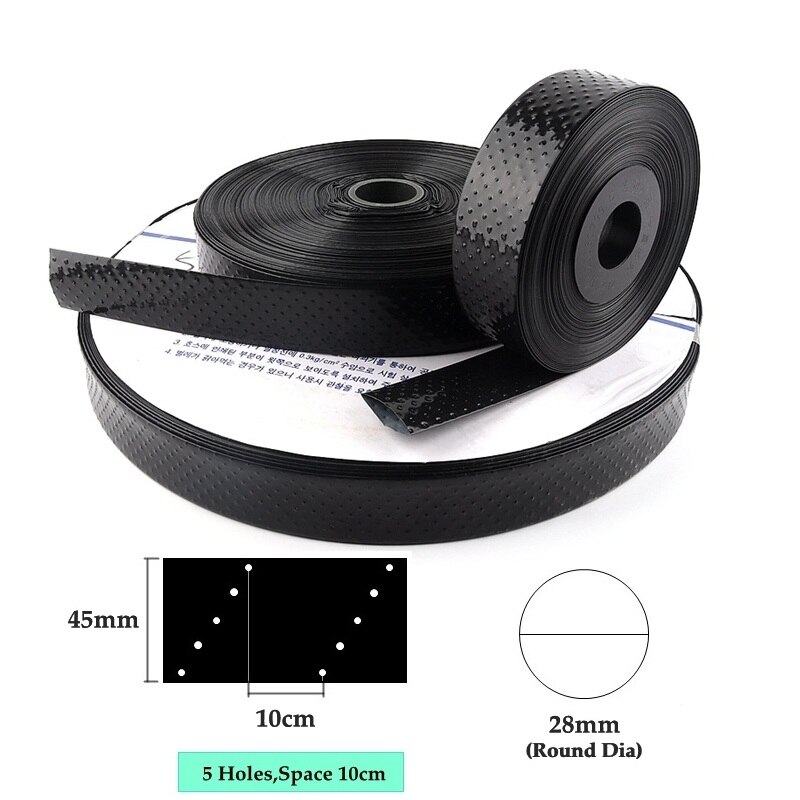Tuyau d'arrosage avec système de Micro Spray, 50 ~ 100m 1 "Φ 28mm, tuyau d'arrosage pour serre sous Film à Membrane avec 2/3/5 trous: 50m / 5 holes space 10cm