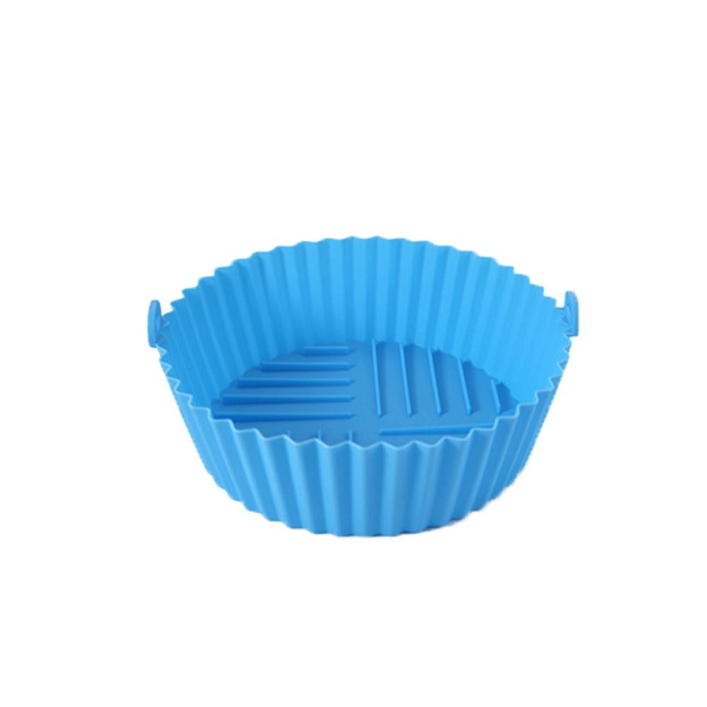 Moule à gâteau réutilisable pour friteuse à air, doublures en silicone antiadhésives, plaque de cuisson en silicone, panier rond pour friteuse à air, four à micro-ondes, 20cm: vert clair