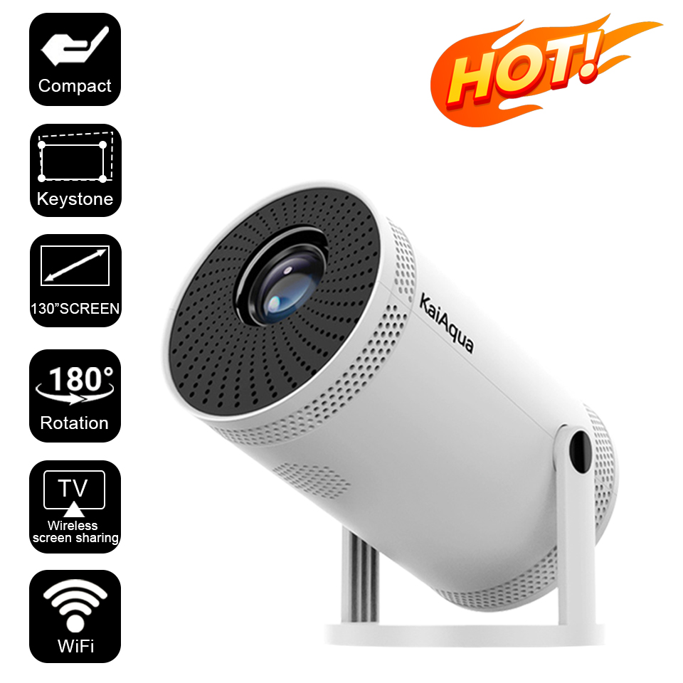 KaiAqua 260 ANSI 4K-Projektor-Dekodierung, 1280 x 720 P, Video-Audio, Heimkino, Autofokus, 5 G WiFi, 6 tragbare Outdoor-Projektoren, Beamer: color2 / EU-Stecker