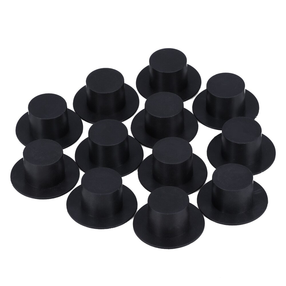 100 pièces Artisanat Mini Chapeau de Clown Décoration De Noël Mignon Bouchon Décoratif En Plastique Chapeau Haut-de-Forme Bricolage MATÉRIEL Taille S (noir): Black 2